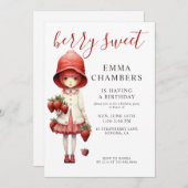 ベリースイートガールバースデーパーティーの招待 招待状 (正面/裏面)
