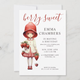 ベリースイートガールバースデーパーティーの招待 招待状