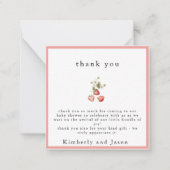 ベリースイートガールベビーシャワーサンキューカード ノートカード (正面)