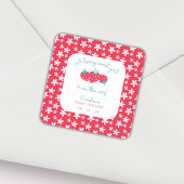 ベリースイートガールベビーシャワーストロベリーフローラ スクエアシール