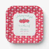 ベリースイートガールベビーシャワーストロベリーフローラ ペーパープレート (正面)