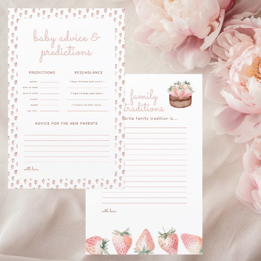 ベリースイートケーキベビーシャワー予測カード