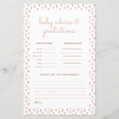 ベリースイートケーキベビーシャワー予測カード (正面)