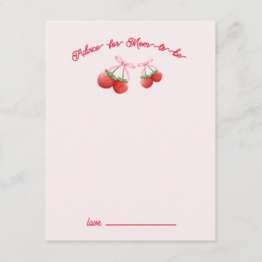 ベリースイートコケットベビーシャワーアドバイスカード エンクロージャーカード (正面)