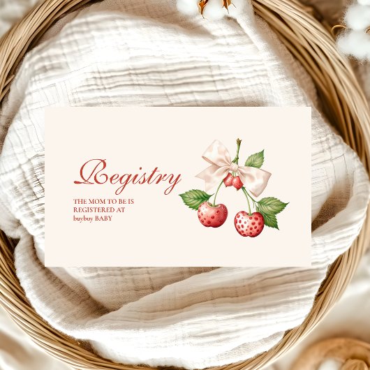 ベリースイートコケットベビーシャワーレジストリ エンクロージャーカード