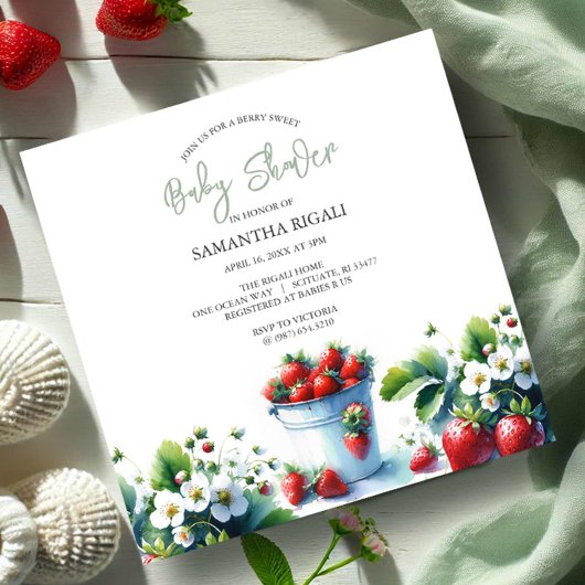 ベリースイートサマー男女兼用ベビーシャワー 招待状