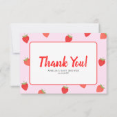 ベリースイートストロベリガーリーーベビーシャワー サンキューカード (正面)