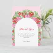 ベリースイートストロベリーアーチガールベビーシャワー サンキューカード (スタンド正面)