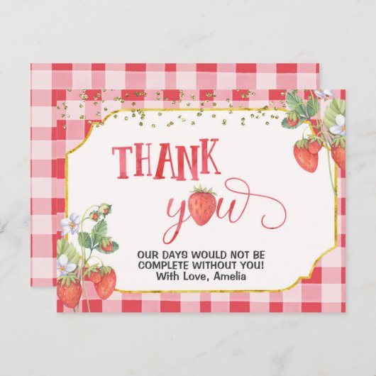 ベリースイートストロベリーウォーターサンキューカード サンキューカード (正面/裏面)