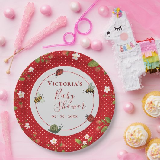 ベリースイートストロベリーウォーターベビー ペーパープレート (パーティー)