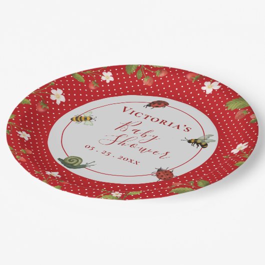 ベリースイートストロベリーウォーターベビー ペーパープレート (アングル)