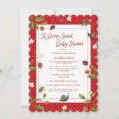 ベリースイートストロベリーウォーター色ベビーシャワー 招待状 (正面)