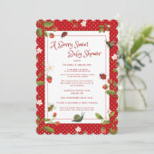 ベリースイートストロベリーウォーター色ベビーシャワー 招待状 (スタンド正面)