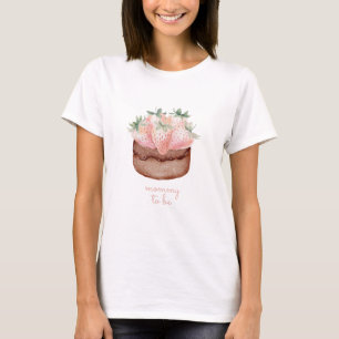 ベリースイートストロベリーカップケーキベビーシャワーママ Tシャツ