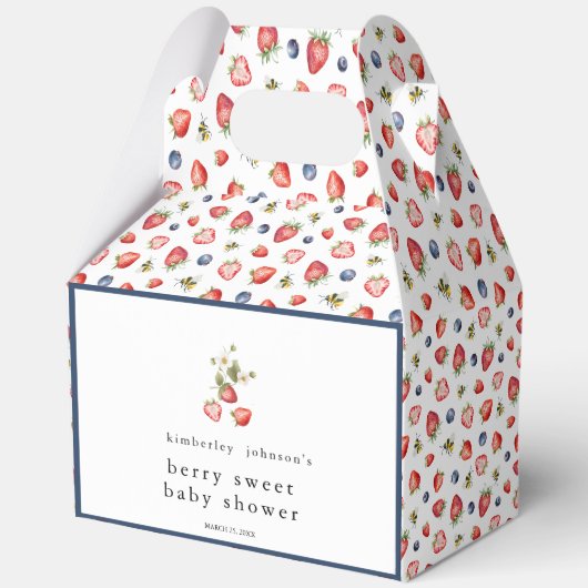 ベリースイートストロベリーガールベビーシャワーお気に入りボックス フェイバーボックス (正面)