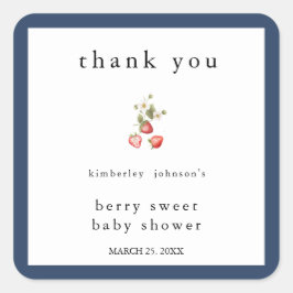 ベリースイートストロベリーガールベビーシャワー スクエアシール