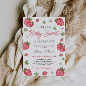 ベリースイートストロベリーガールベビーシャワー 招待状