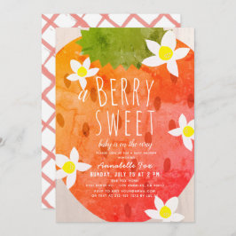 ベリースイートストロベリーガールベビーシャワー 招待状