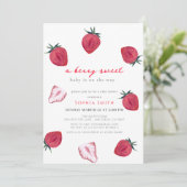 ベリースイートストロベリーガールベビーシャワー 招待状 (スタンド正面)