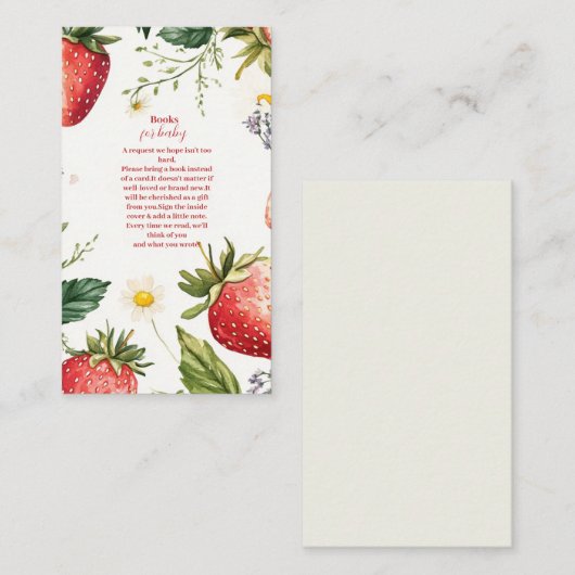 ベリースイートストロベリーガールベビーブックスベビー エンクロージャーカード (正面/裏面)