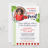 ベリースイートストロベリーキッズバースデーパーティー 招待状 (正面)