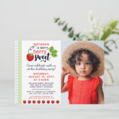 ベリースイートストロベリーキッズバースデーパーティー 招待状 (スタンド正面)