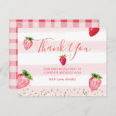 ベリースイートストロベリーサンキューノートカード サンキューカード (正面/裏面)