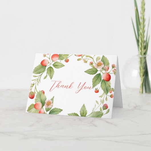 ベリースイートストロベリーシャワーサンキューカード サンキューカード (正面)