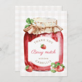 ベリースイートストロベリージャム誕生日パーティー サンキューカード (正面/裏面)