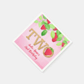 ベリースイートストロベリーセカンドバースデーガール素朴ナ スタンダードカクテルナプキン (角)