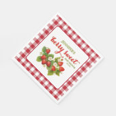 ベリースイートストロベリーテーマベビーシャワー スタンダードランチョンナプキン (角)