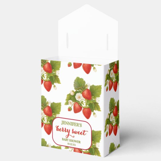 ベリースイートストロベリーテーマベビーシャワー フェイバーボックス (オープン)