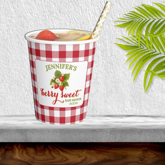 ベリースイートストロベリーテーマベビーシャワー 紙コップ