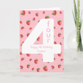 ベリースイートストロベリーハッピーバースデーカード カード (正面)