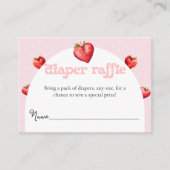 ベリースイートストロベリーハートガールベビーシャワー エンクロージャーカード (正面)