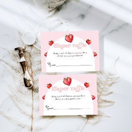 ベリースイートストロベリーハートガールベビーシャワー エンクロージャーカード