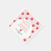 ベリースイートストロベリーハートガールベビーシャワー スタンダードカクテルナプキン (角)