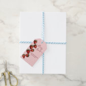 ベリースイートストロベリーハートベビーシャワー ギフトタグ (より糸付き)