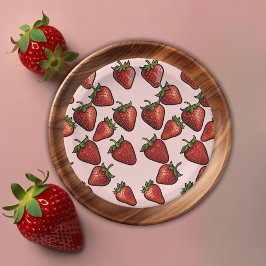 ベリースイートストロベリーハートベビーシャワー ペーパープレート