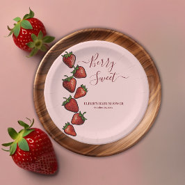 ベリースイートストロベリーハートベビーシャワー ペーパープレート