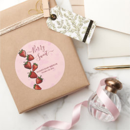 ベリースイートストロベリーハートベビーシャワー ラウンドシール