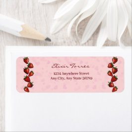 ベリースイートストロベリーハートベビーシャワー ラベル