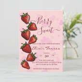 ベリースイートストロベリーハートベビーシャワー 招待状 (スタンド正面)