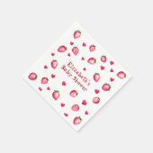 ベリースイートストロベリーハートユニセックスベビーシャワー スタンダードカクテルナプキン (角)