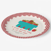 ベリースイートストロベリーバスケットベビーシャワー ペーパープレート (アングル)