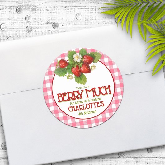 ベリースイートストロベリーバースデーパーティーありがとう ラウンドシール