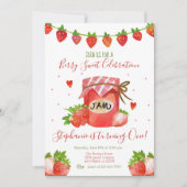 ベリースイートストロベリーバースデーパーティーの招待 招待状 (正面)