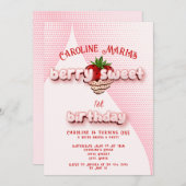 ベリースイートストロベリーバースデーパーティー 招待状 (正面/裏面)