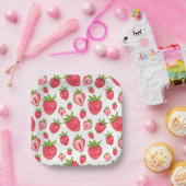 ベリースイートストロベリーパッテンカワイイ誕生日 ペーパープレート (パーティー)