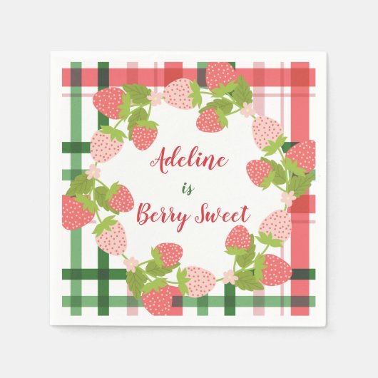 ベリースイートストロベリーパーティー スタンダードカクテルナプキン (正面)